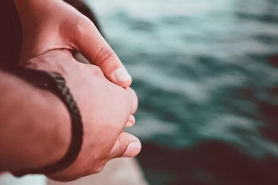 Someone working on computer 10